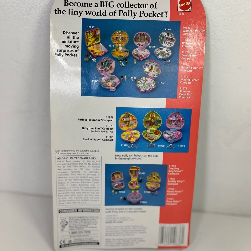 Polly Pocket 10636‎ Wild Zoo world compact NIP 1994 Bluebird  w/ bonus